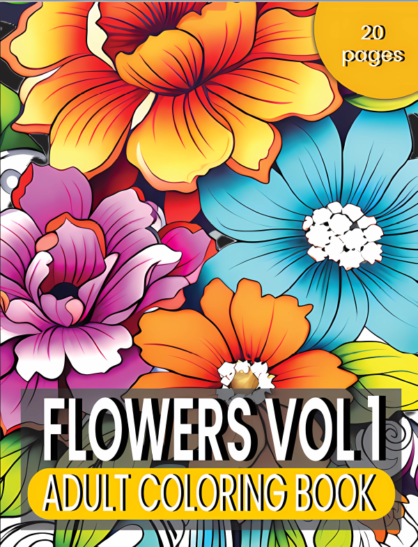 Flowers Vol 1 PDF Printable Coloring Book