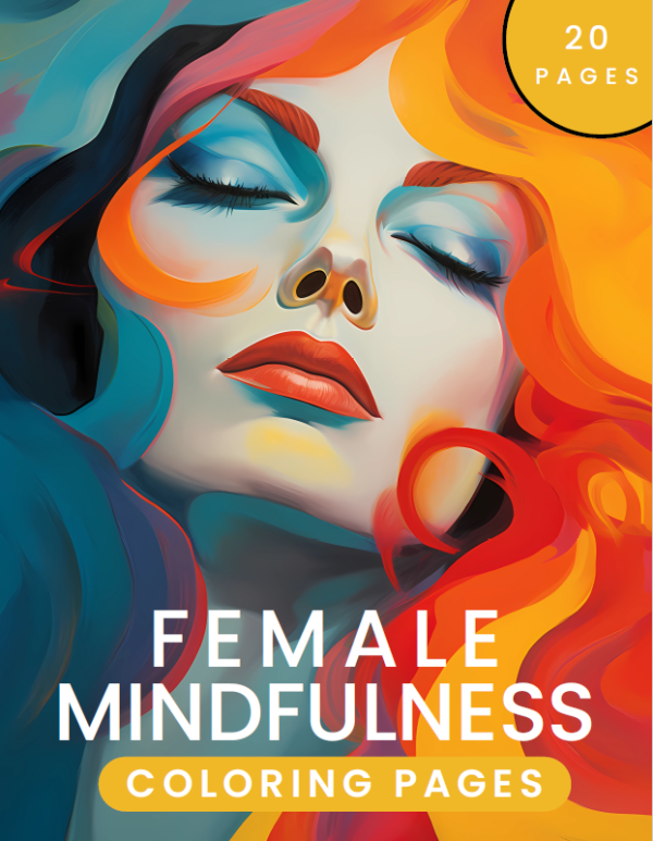 Mindfulness Female Coloring Book | Stress Relieving | PDF Instant download