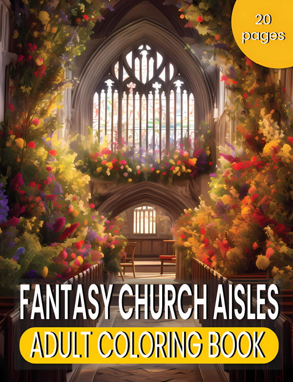 Fantasy Church Aisles PDF Printable Coloring Book