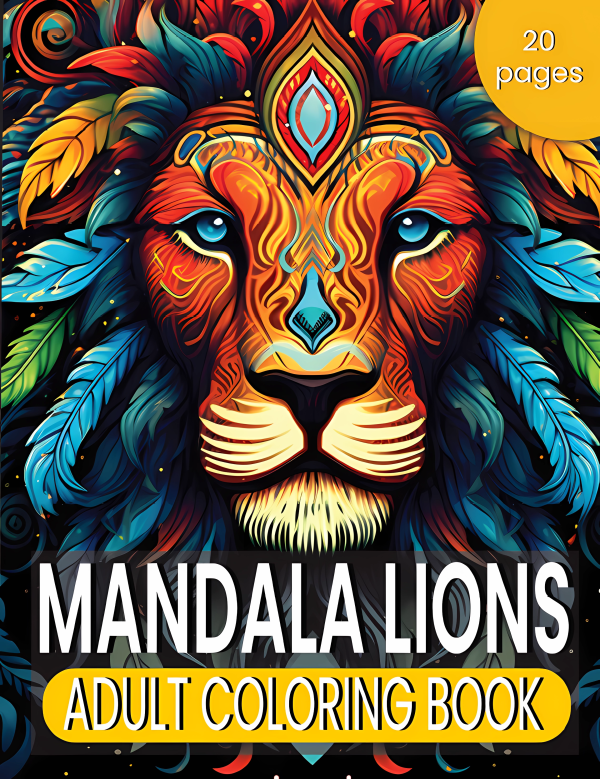 Mandala Lions PDF Printable Coloring Book